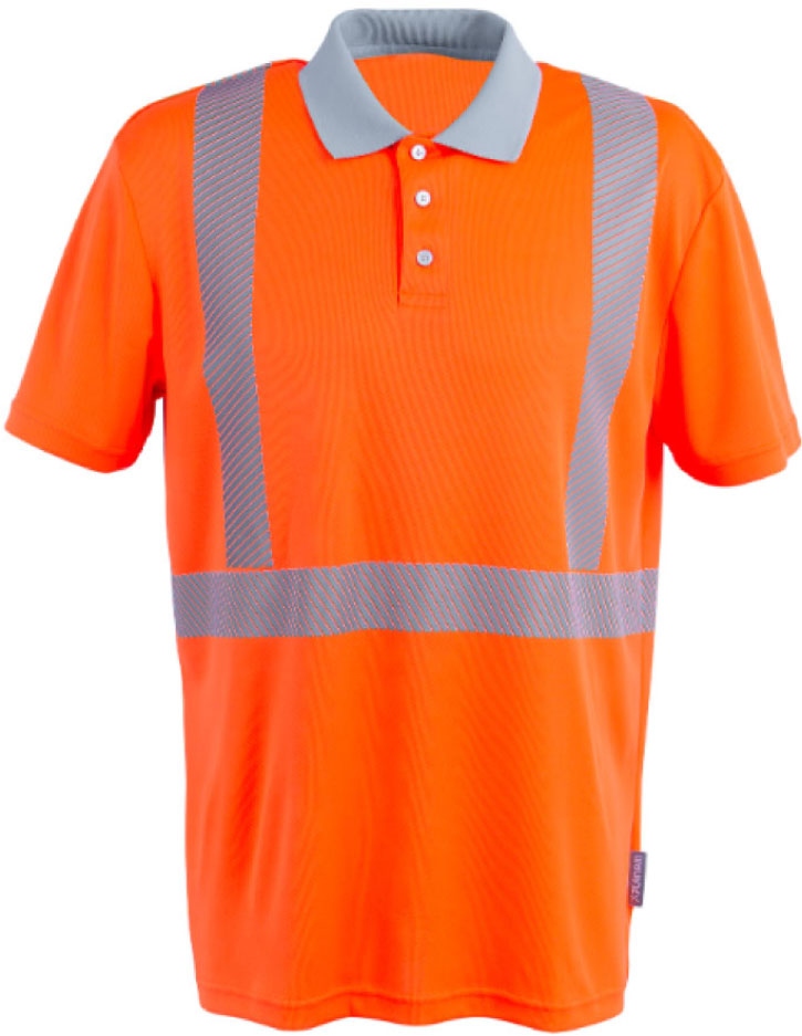 Áo polo phản quang EN 20471 Planam 5890 màu cam XS–4XL