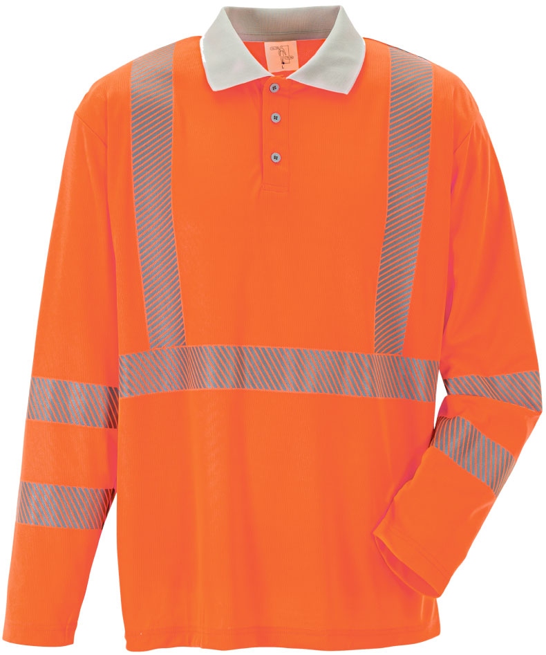 Áo polo phản quang dài tay Planam 5895 màu cam XS–4XL