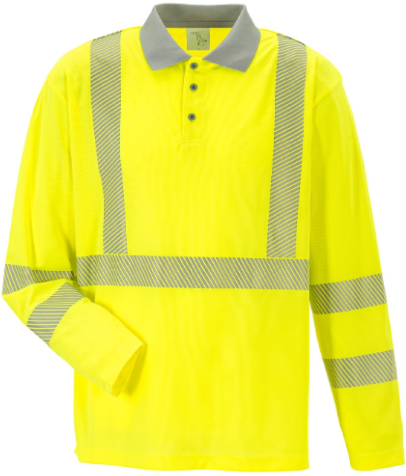 Áo polo phản quang dài tay Planam 5896 màu vàng XS–4XL