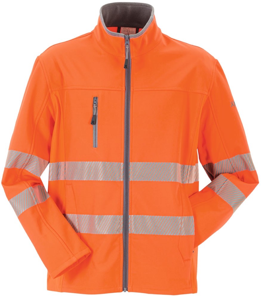 Áo khoác Softshell nam phản quang màu cam/kẽm, Planam 5910 Norit