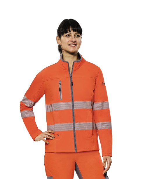 Áo khoác Softshell phản quang nữ màu cam, Planam 5915 Norit