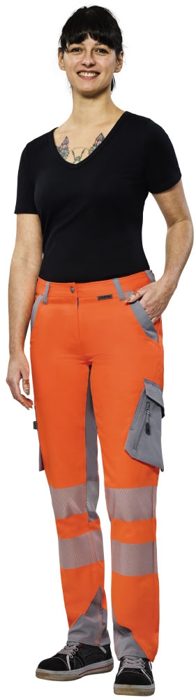 Quần bảo hộ phản quang nữ size 36-54 màu cam/kẽm, Planam 5925