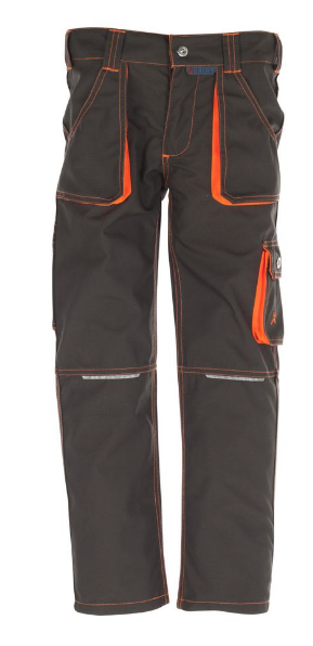 Quần bảo hộ lao động trẻ em Planam 6112 Junior màu xanh ô liu/cam