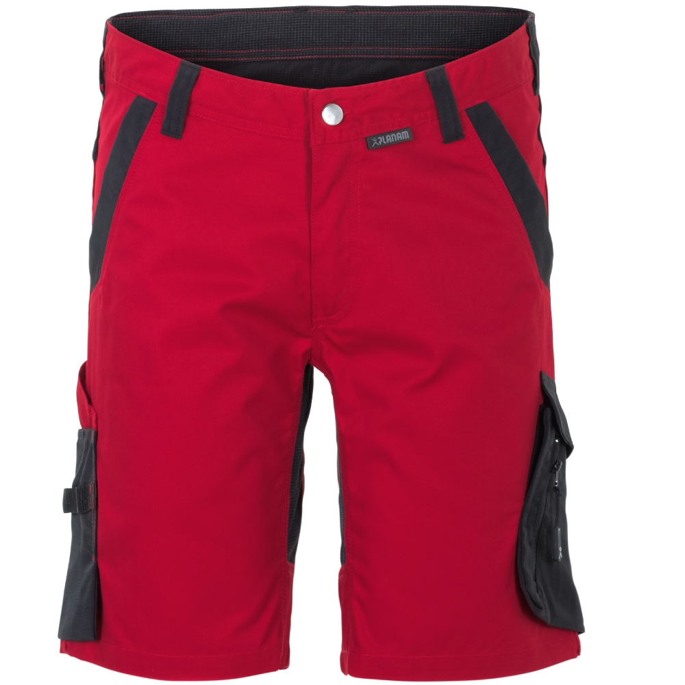 Quần short bảo hộ nam Planam 6457 NORIT phong cách hiện đại, màu đỏ/đen, size XS-4XL