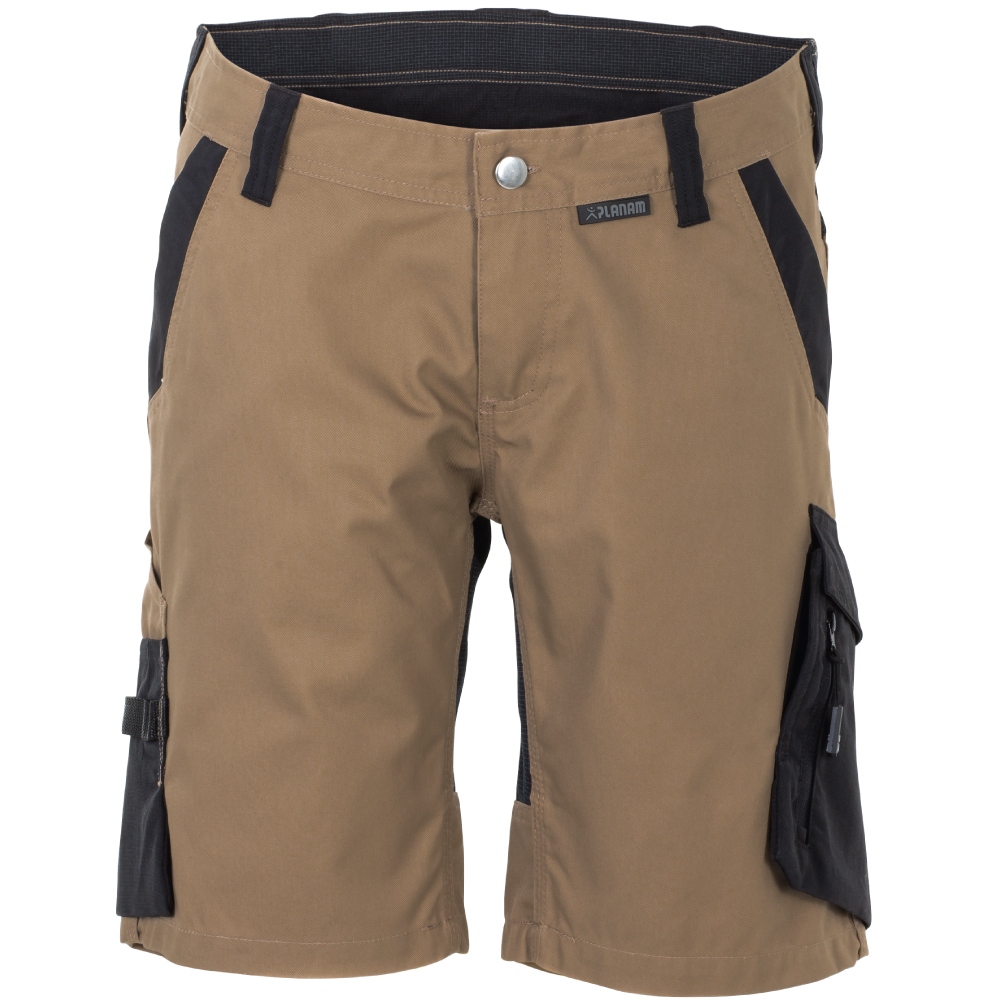 Quần short bảo hộ lao động nữ Planam 6463 NORIT, màu cát/đen hiện đại, size XS-4XL
