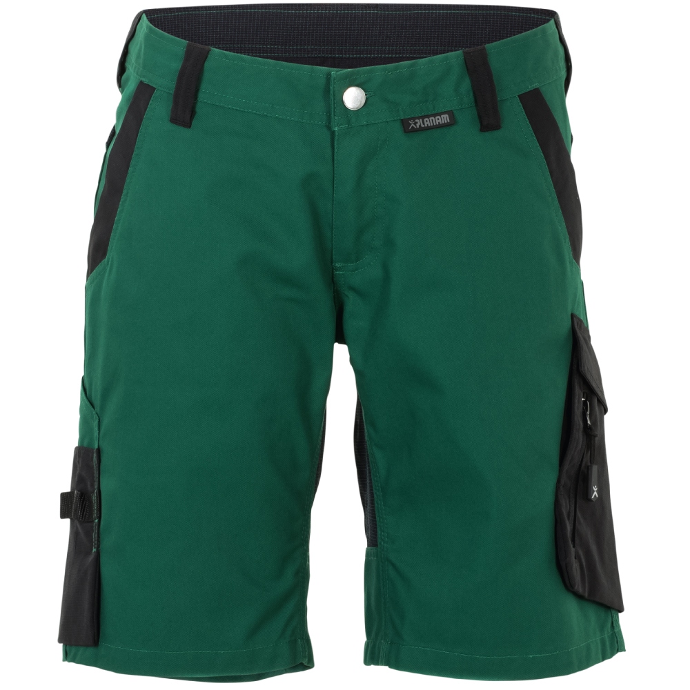 Quần short bảo hộ lao động nữ Planam 6464 NORIT, màu xanh lá/đen hiện đại, size XS-4XL