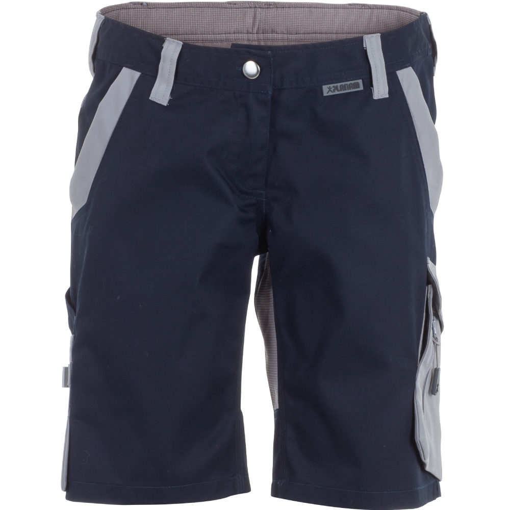 Quần short bảo hộ lao động nữ Planam 6469 NORIT hiện đại đen xanh dương/xám nhạt