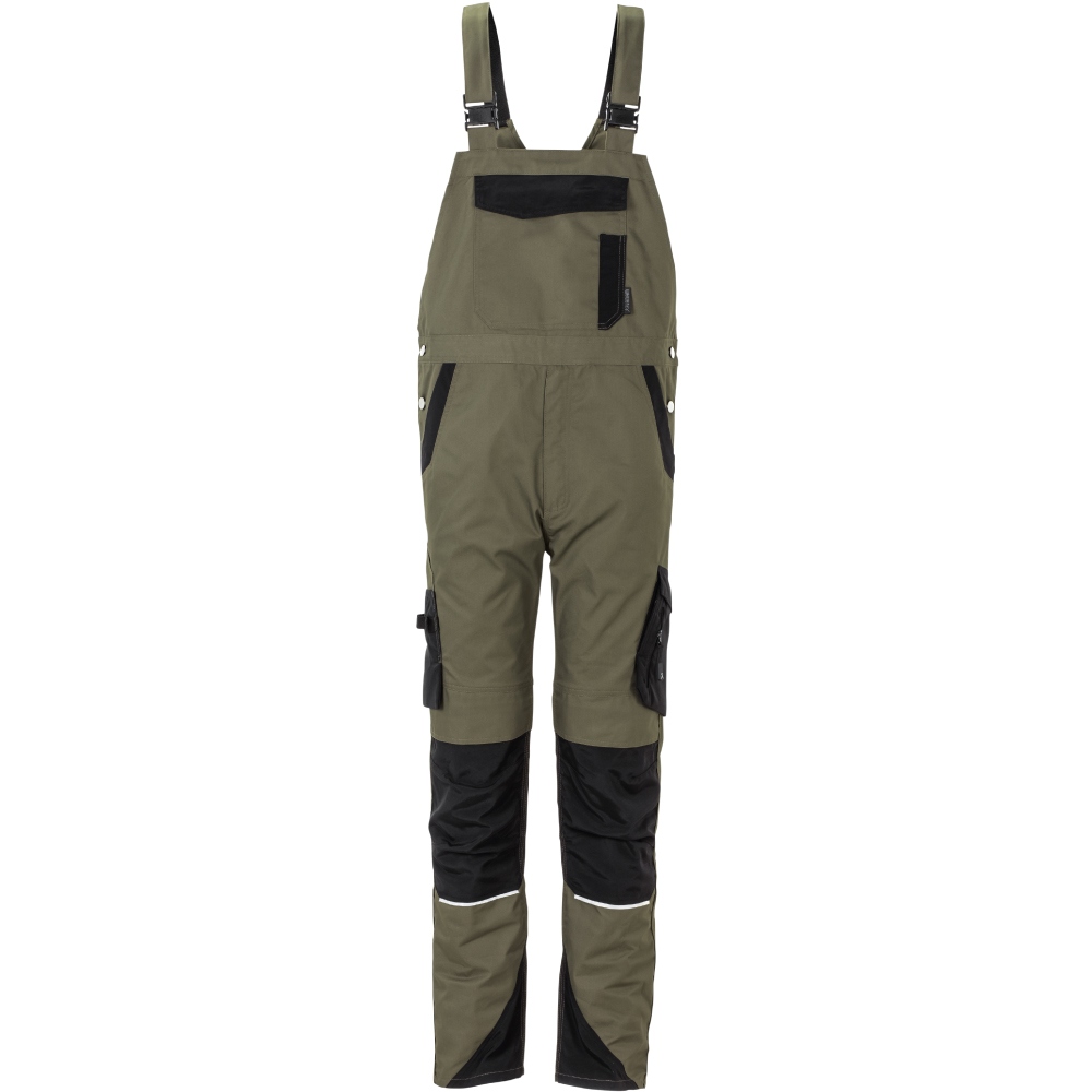 Quần yếm bảo hộ nam Planam 6525 Norit màu xanh rêu/đen, size 24 - 110
