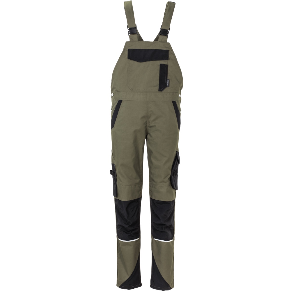 Quần yếm bảo hộ lao động nữ Planam 6535 Norit màu xanh rêu/đen size 34 - 54