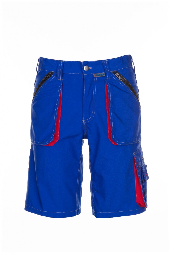 Quần short bảo hộ lao động siêu bền Planam 2841 BASALT màu xanh dương/đỏ size S-3XL