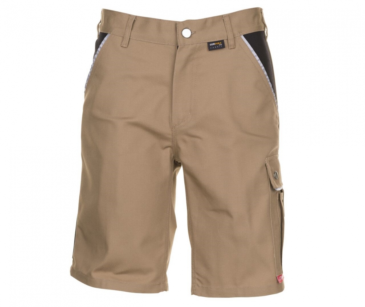 Quần short bảo hộ lao động Planam 2175 CANVAS 320 thoáng khí màu kaki/đen S-XXXL
