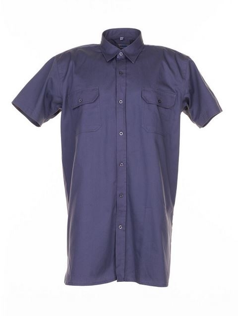 Áo sơ mi ngắn tay Planam 0405 chất liệu vải Twill màu xám