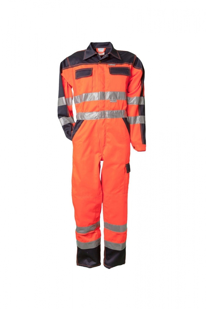 Quần yếm bảo hộ phản quang Planam 2036 cam/xanh navy size lớn