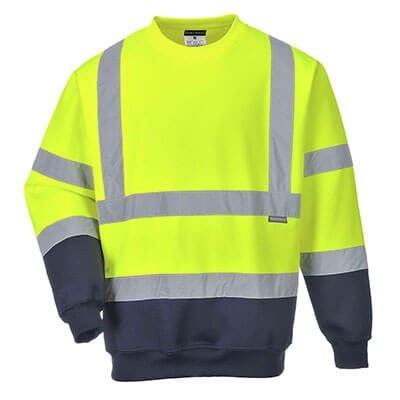 Áo nỉ phản quang 2 màu Portwest B306 vàng/xanh navy