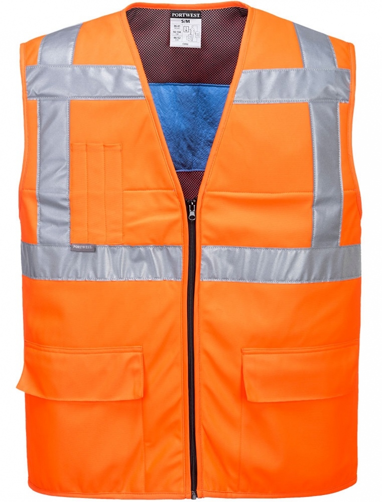 Áo làm mát phản quang Portwest CV02 màu cam cao cấp có băng phản quang