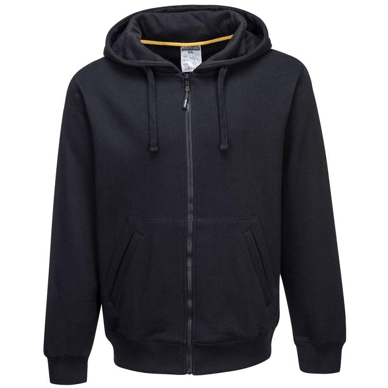Áo nỉ Portwest KS31 màu xám (Nickel) có mũ và khóa kéo đen size S-XXL