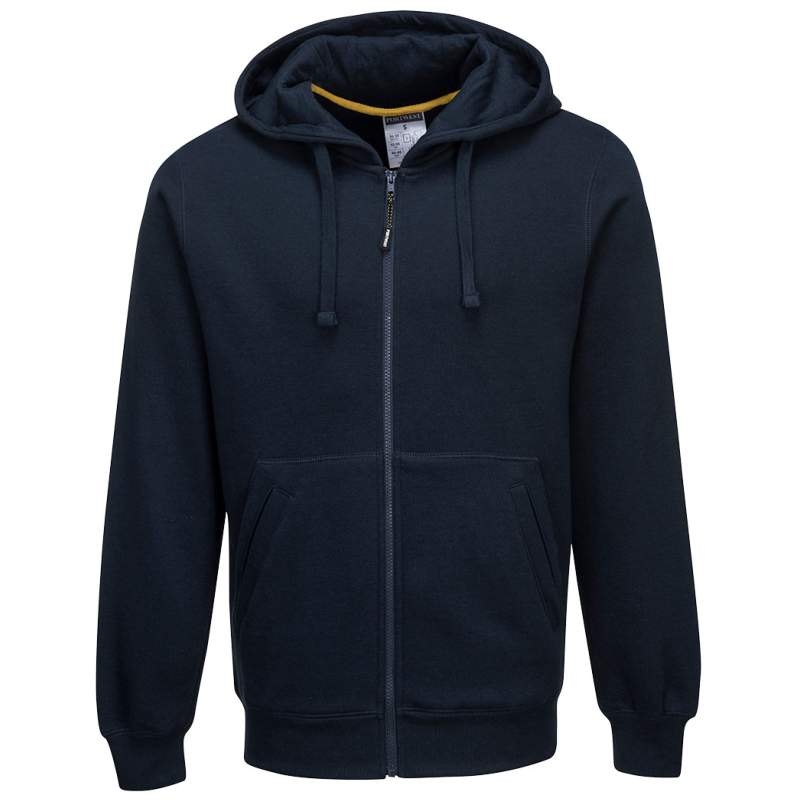 Áo nỉ Portwest KS31 màu xám Nickel có mũ và khóa kéo, màu xanh dương, kích cỡ S-XXL