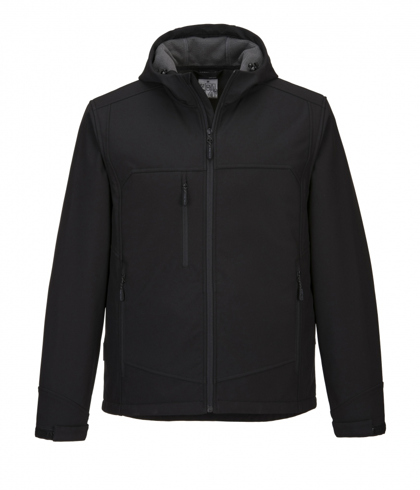 Áo khoác softshell có mũ thể thao Portwest KX3 màu đen