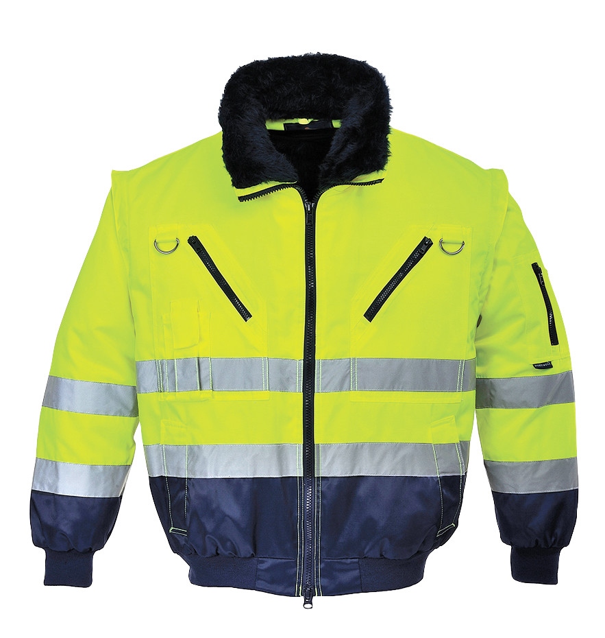 Áo bomber phản quang 4 trong 1 Class 3 Portwest PJ50Y vàng/xanh navy