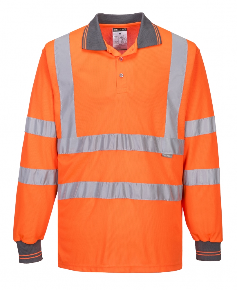 Áo polo phản quang dài tay Portwest S277 màu cam XS–4XL