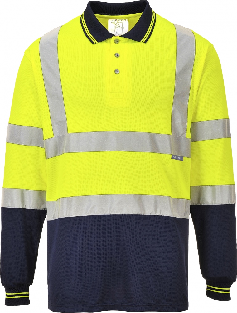 Áo polo phản quang Portwest S279 màu vàng/xanh navy S–4XL