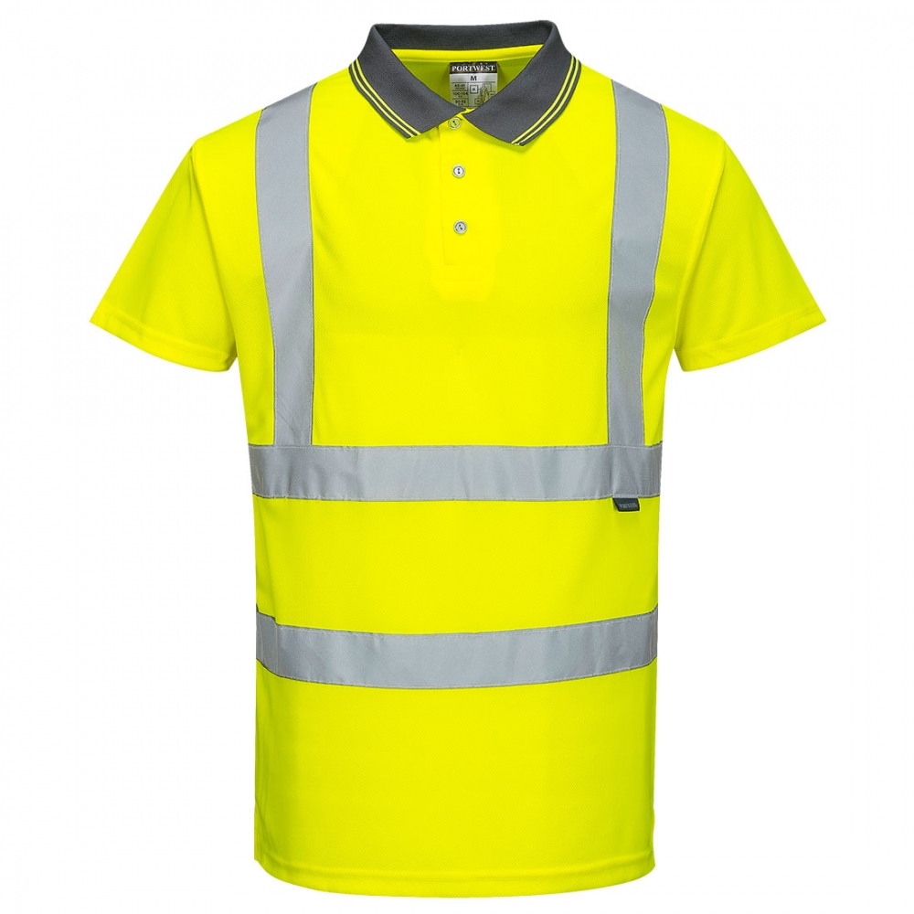 Áo polo phản quang tay ngắn Portwest S477 màu vàng XS–7XL
