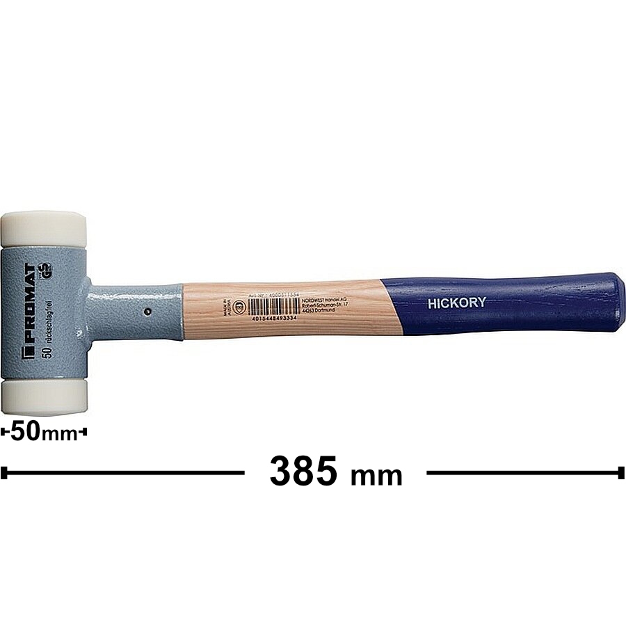 Búa giảm chấn đầu nhựa Nylon PROMAT đường kính đầu 50mm, chiều dài 385mm
