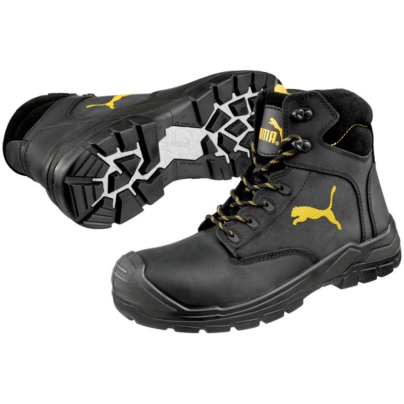 Giày bảo hộ Puma 630411 Borneo Black Mid cổ cao S3 HRO