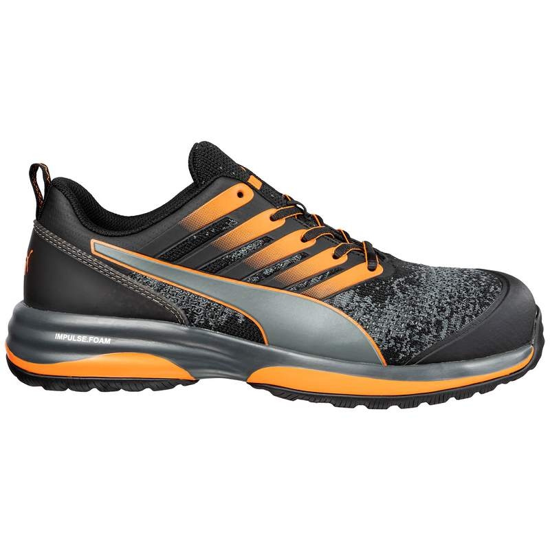 Giày bảo hộ PUMA CHARGE ORANGE LOW màu đen/cam S1P ESD HRO SRC