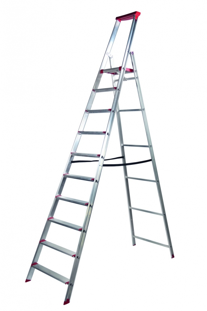 Thang nhôm rút đơn chuyên dụng Rise-Tec® 10 bậc chiều cao 2,45 m tiêu chuẩn EN131