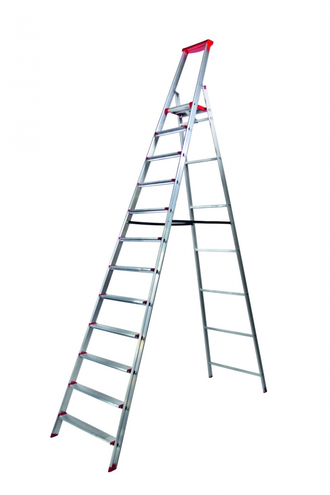 Thang nhôm chữ A chuyên dụng Rise-Tec® 12 bậc một mặt cao 2,95 m tiêu chuẩn EN131