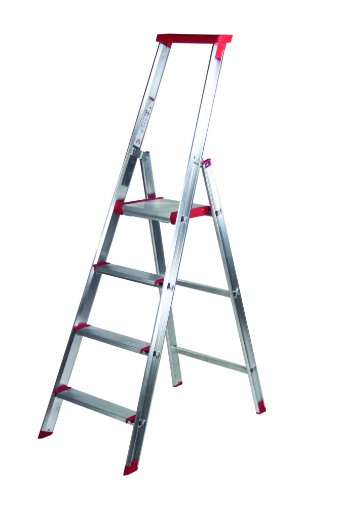 Thang nhôm rút đơn chuyên nghiệp Rise-Tec® 4 bậc một chiều cao 0,95 m tiêu chuẩn EN131