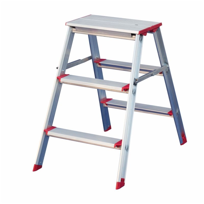Thang nhôm chữ A chuyên dụng Rise-Tec 3 bậc hai mặt chiều cao tối đa 0,70 m