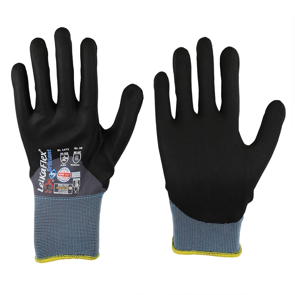 Găng tay bảo hộ LeikaFlex 1472 phủ Micro Foam Nitrile siêu thoáng khí, size 6-12