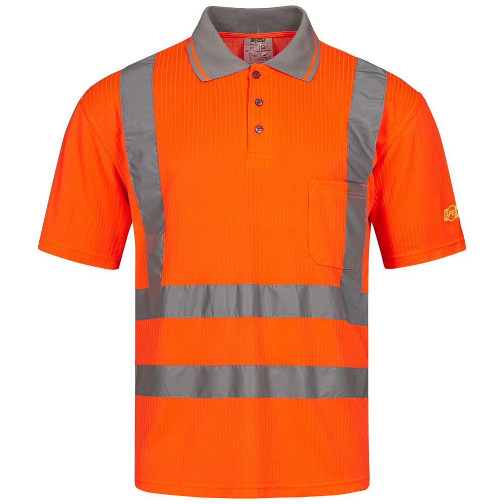 Áo Polo An Toàn Thoáng Khí Hi-Vis màu cam, size S-4XL Safestyle 22698