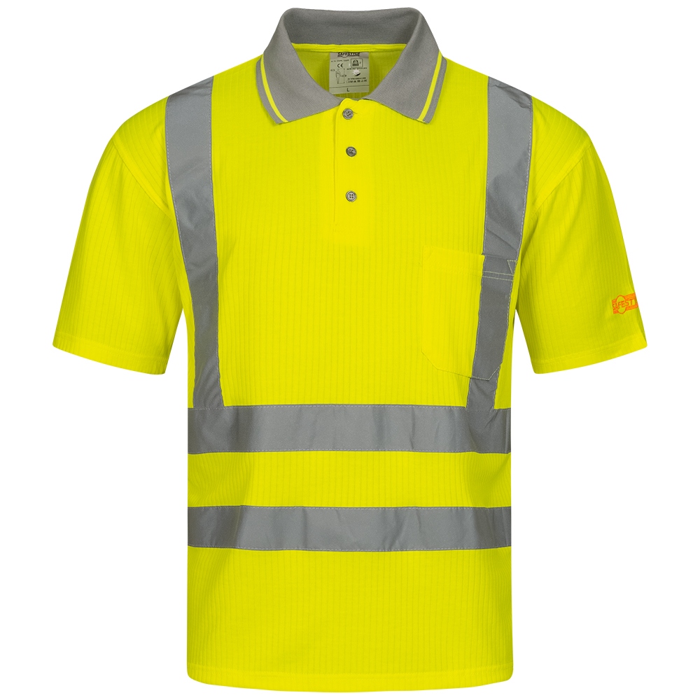 Áo polo chống tia UV có độ phản quang cao màu vàng Áo Polo An Toàn Thoáng Khí Elysee Nature 23495 màu vàng, size S-4XL, Safestyle 22699