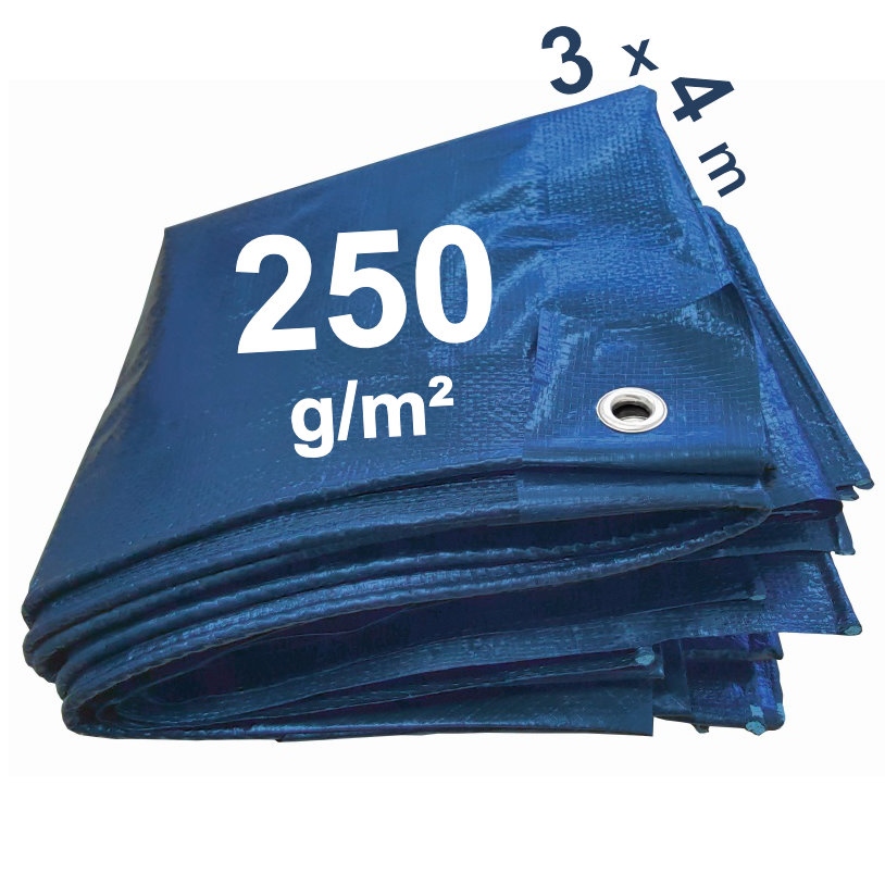 Bạt nhựa PE xanh loại dày F-84336/3040, định lượng 250g/m², kích thước 3m x 4m