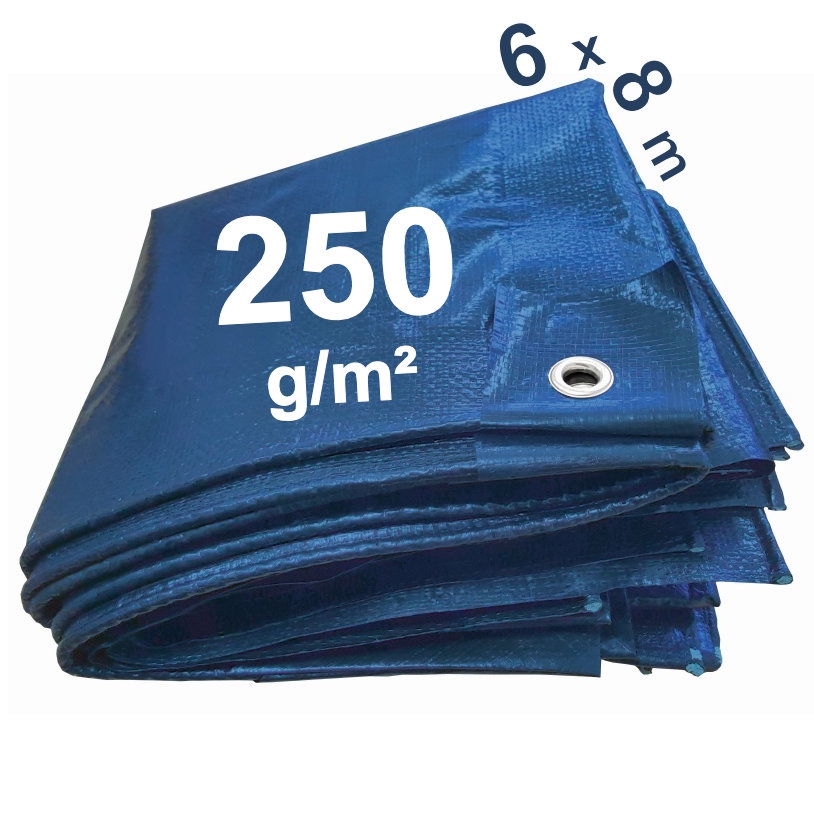 Bạt PE xanh khổ 6m x 8m, loại dày 84336/6080 - 250g/m²