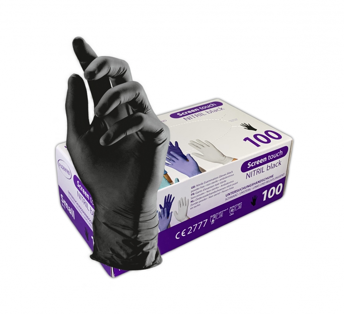 Găng tay bảo hộ nitrile đen Solidstar 1391, không bột, cỡ S-XL