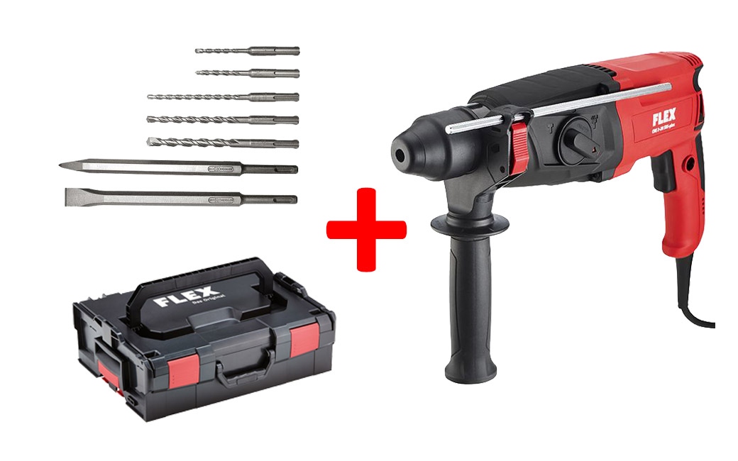 Máy khoan búa đa năng Flex 452.327 CHE 2-28 SDS-plus + bộ mũi khoan