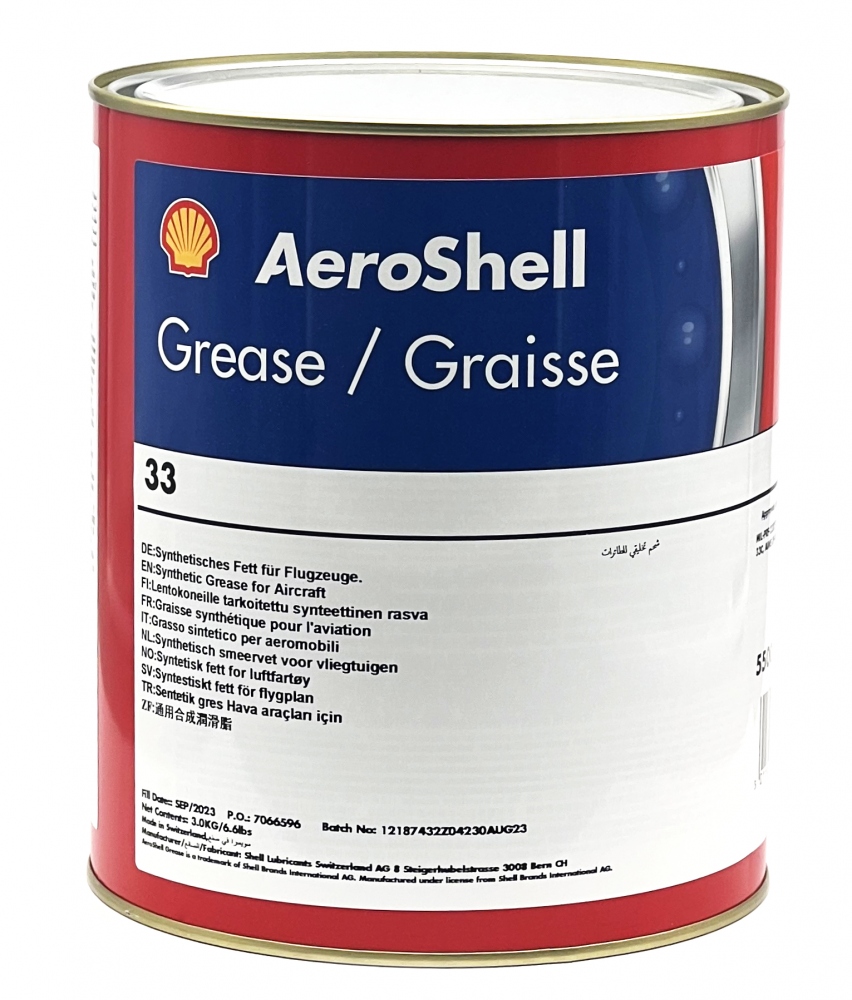 Mỡ bôi trơn đa năng cho khung máy bay Shell AeroShell Grease 33 lon 3kg