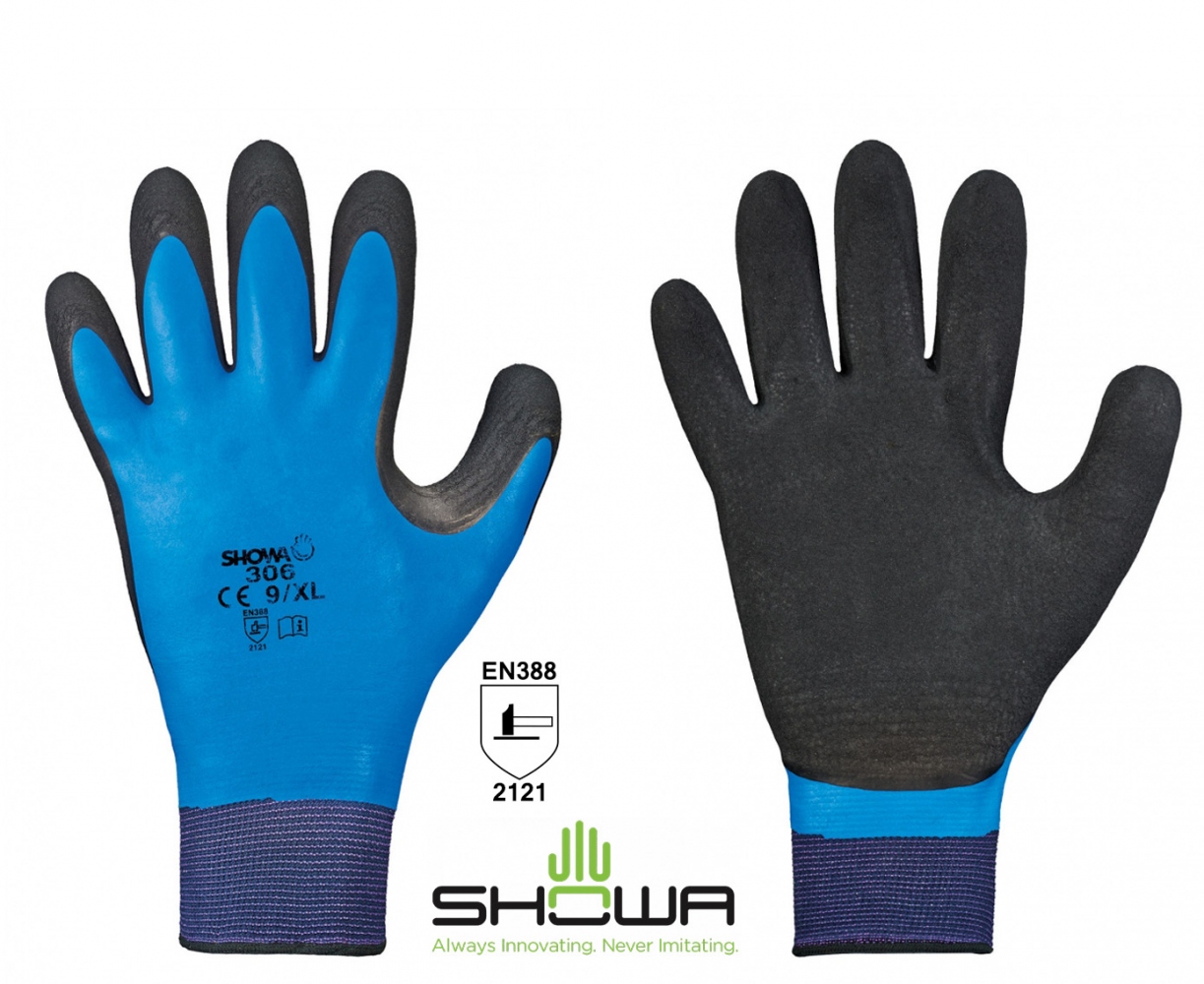 Găng tay bảo hộ Showa Best 306 phủ đôi Latex size 7-10