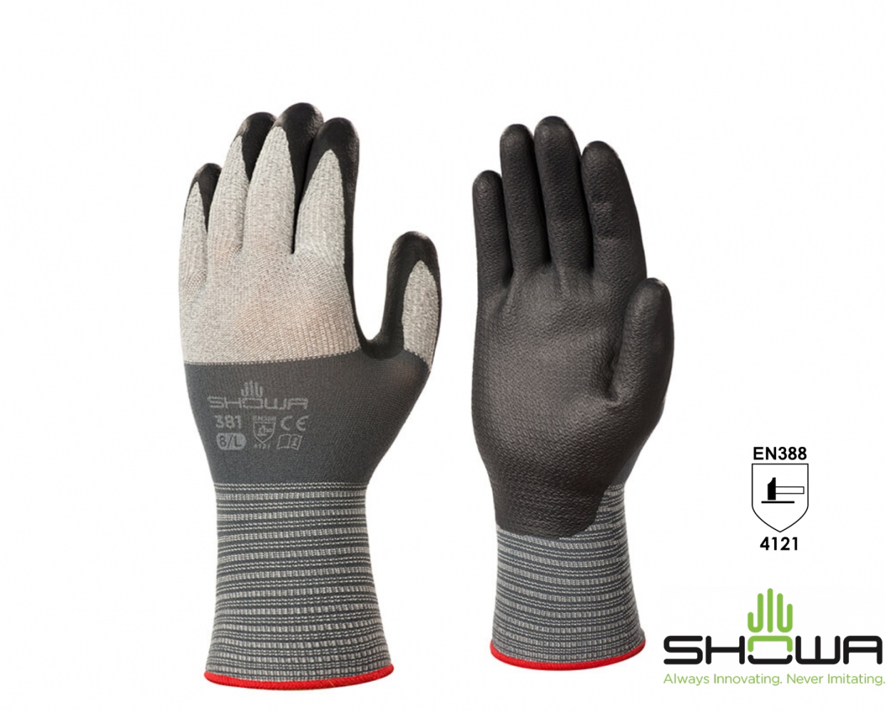 Găng tay bảo hộ nitrile đa năng SHOWA 381 size 6-10