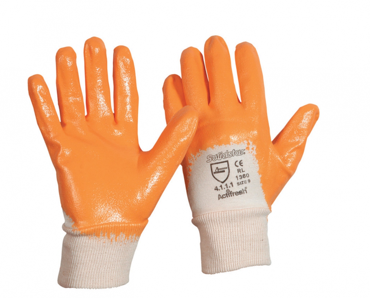 Găng tay bảo hộ cotton phủ Nitrile Solidstar 1360 TOP tiêu chuẩn CE Cat2 EN388