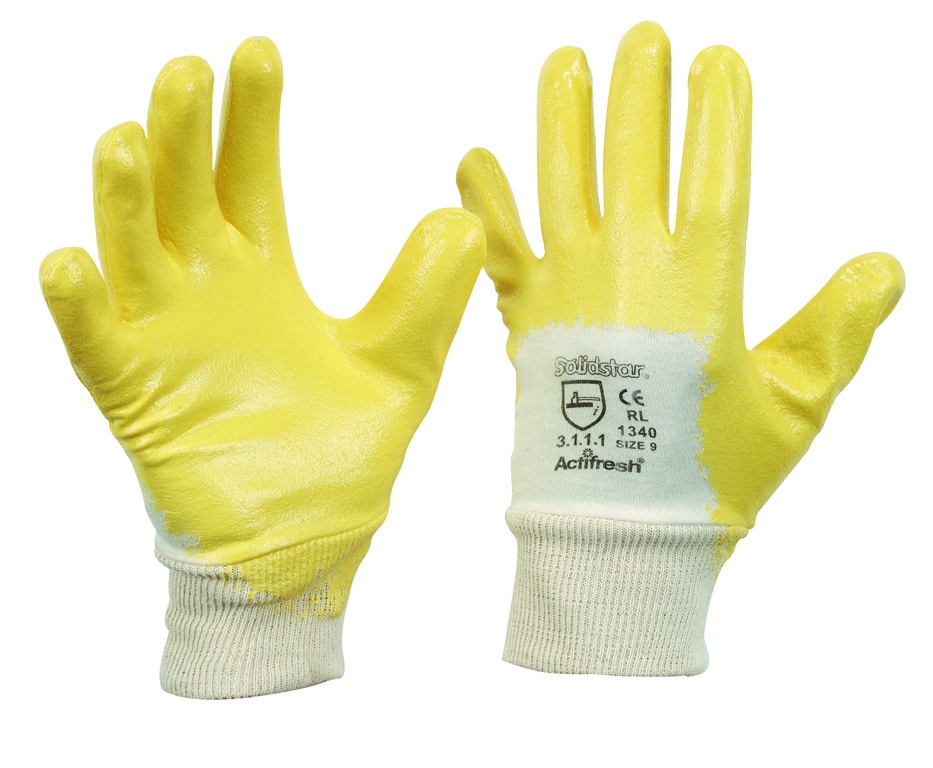 Găng tay bảo hộ cotton phủ Nitrile Solidstar 1340 tiêu chuẩn EN388