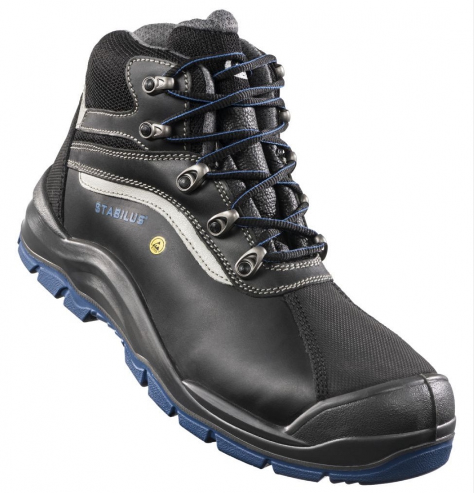 Giày bảo hộ bằng da Stabilus 5631 SPARTACUS MID TEX màu đen/xanh S3 SRC