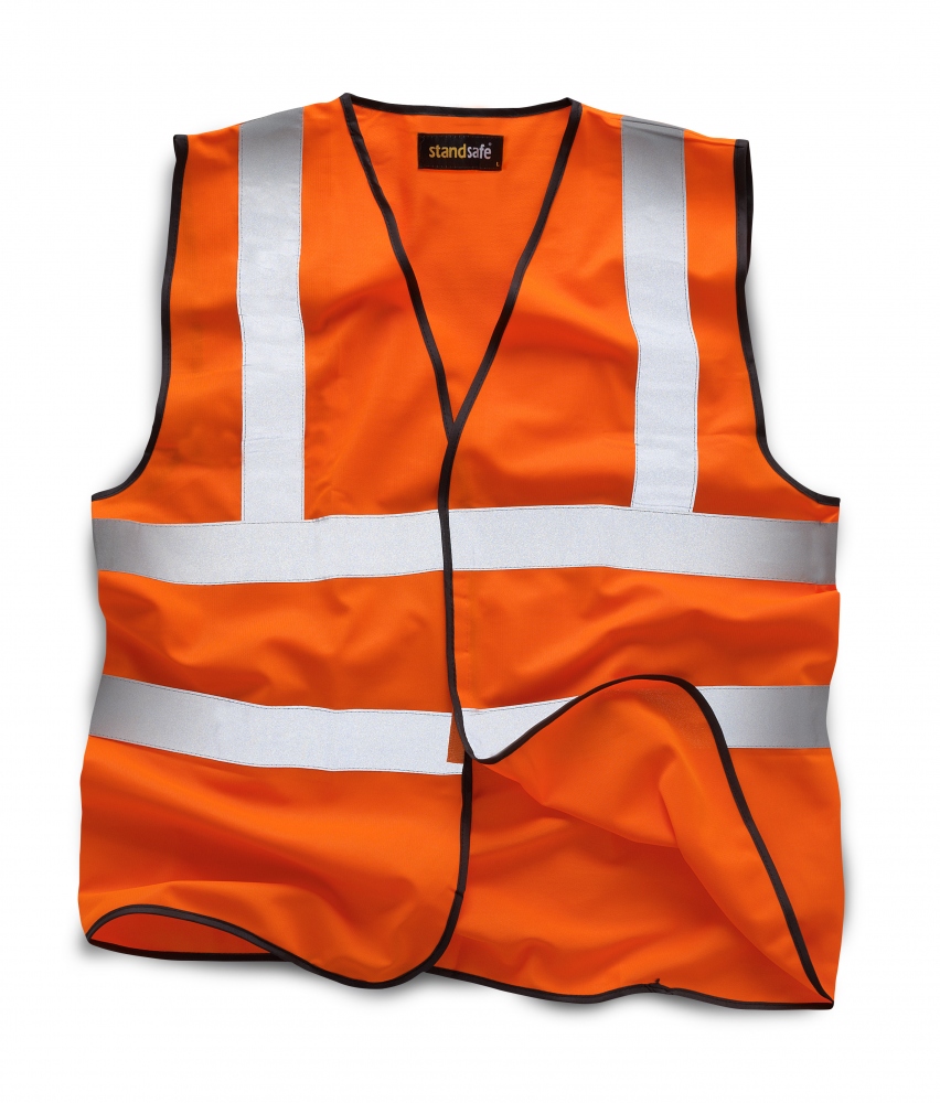 Áo phản quang Standsafe HV001 viền đen màu cam