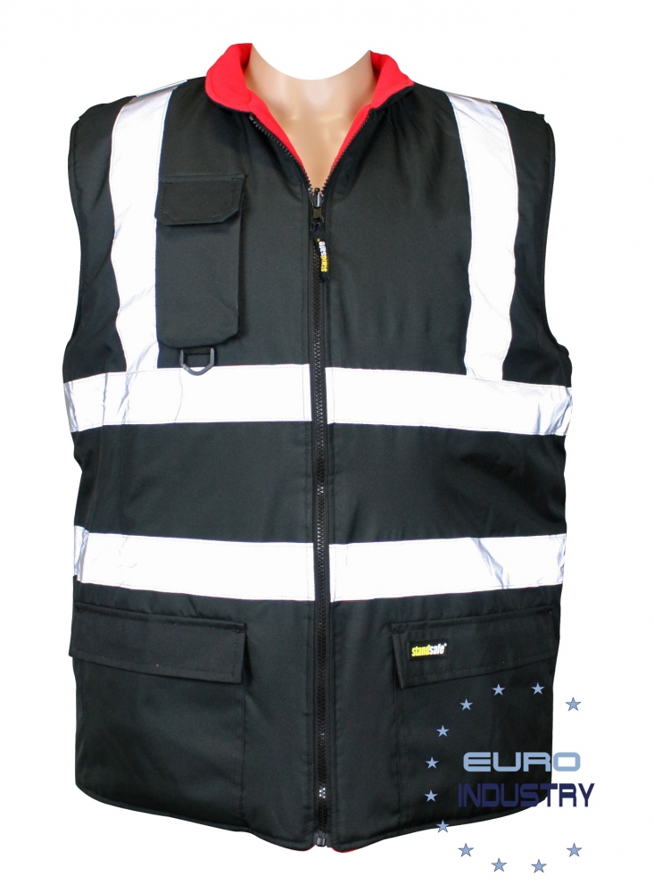 Áo gile nỉ bảo hộ Standsafe HV010 hai mặt màu đen