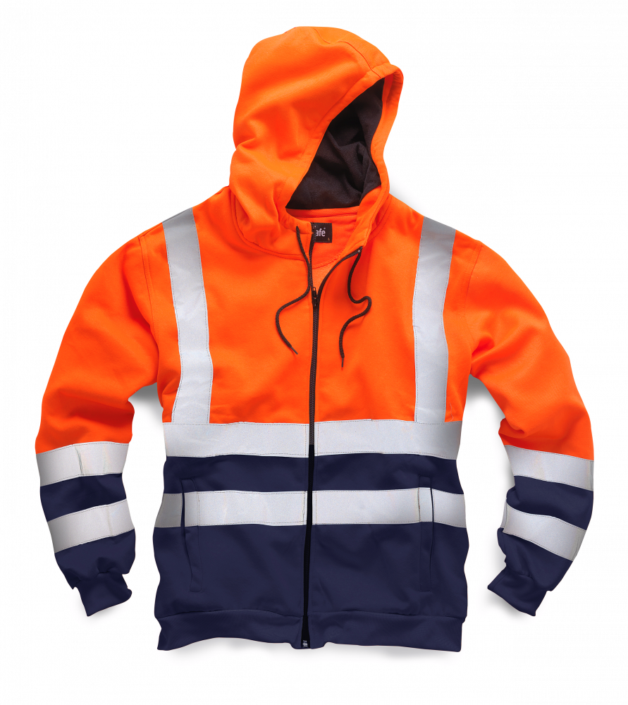 Áo hoodie nỉ phản quang Standsafe HV032 cam/xanh navy