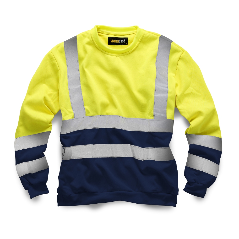 Áo nỉ phản quang 2 màu Standsafe HV040 vàng/xanh navy